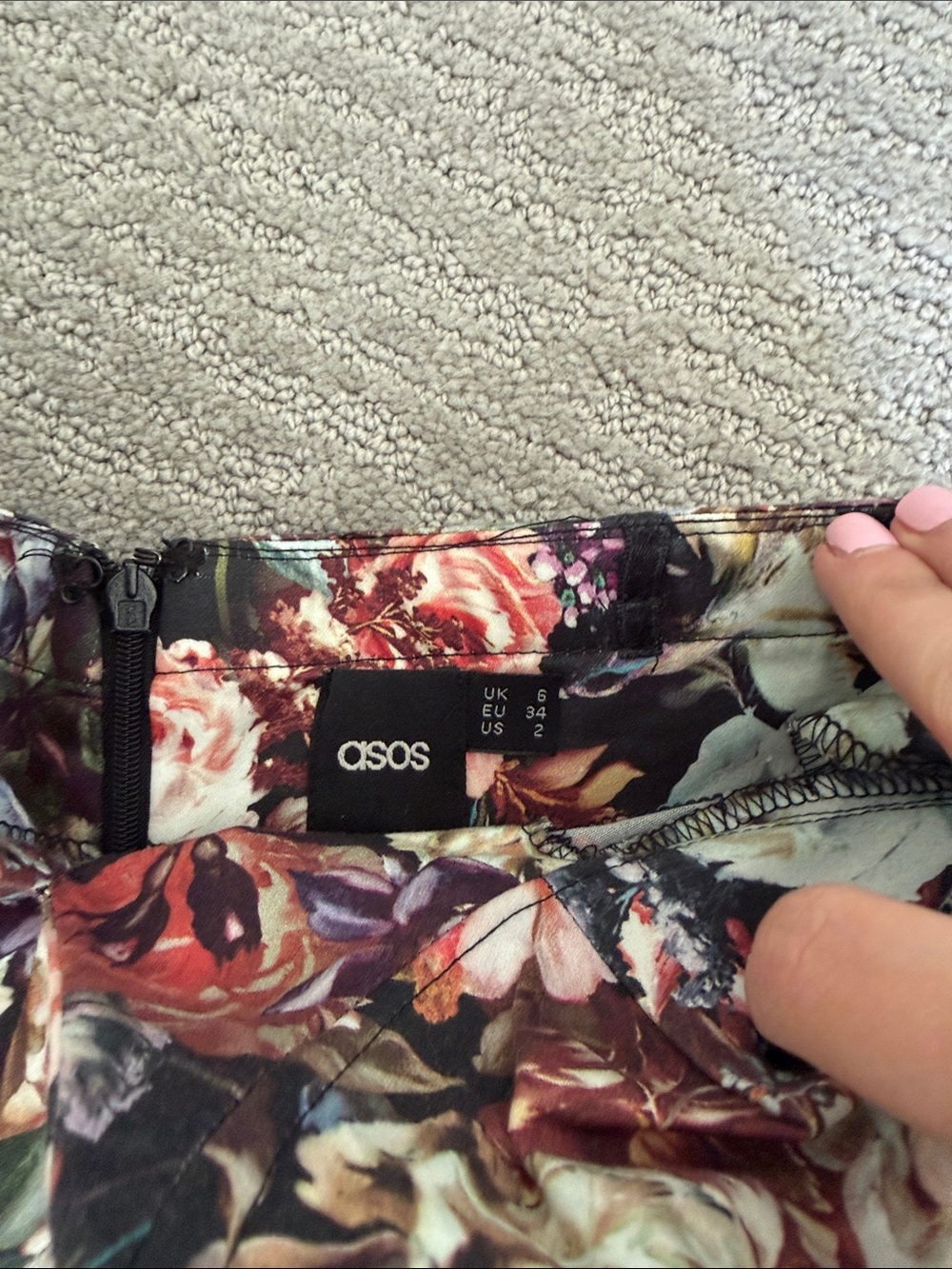 Floral Strapless Bodycon Dress - Multicolor ASOS - Picture 3 of 6